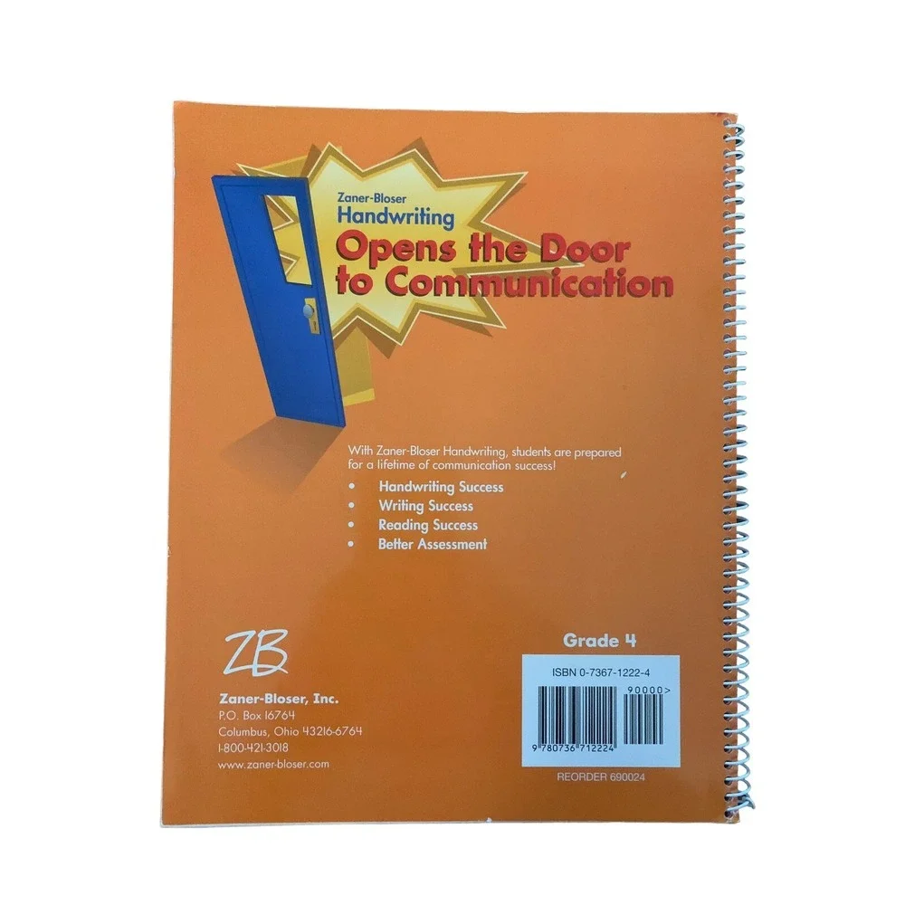 Zaner- Bolder HANDWRITING Teacher Edition Grade 4 Opens TheDoor To Communication